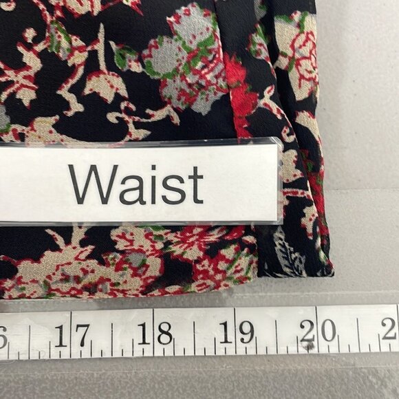 Zara Basic Collection Long Sleeve Dress Fringe Floral Red Black Size Small S - Picture 16 of 17